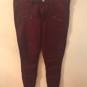 maroon ribbed pants